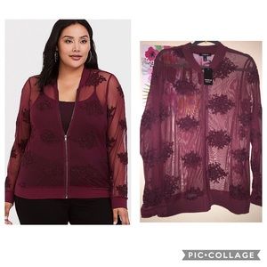 Torrid mesh bomber jacket NWT